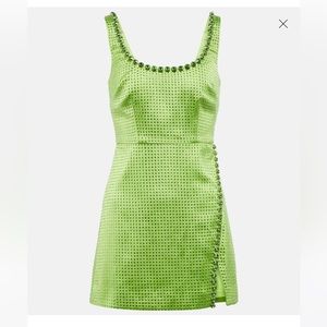 Self Portrait embellished satin mini dress